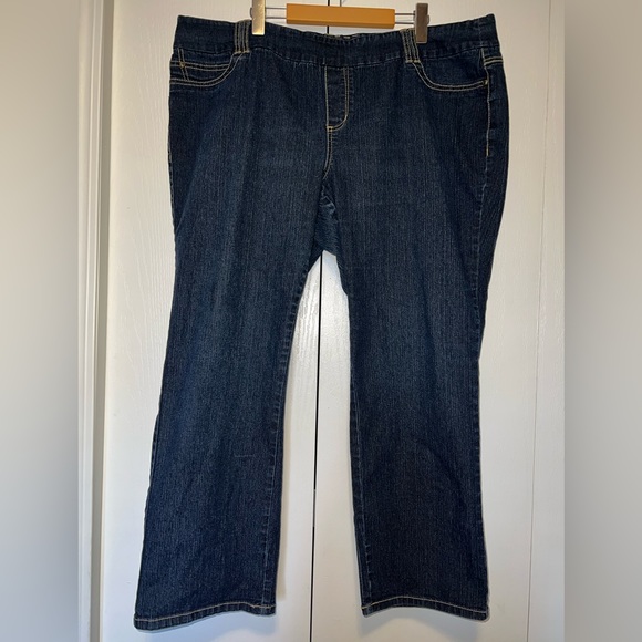 Addition Elle Versatile Straight Pull On Petite Jeans - Picture 1 of 8